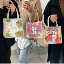 셀러허브(잡화) [라일리] Rly 귀여운 미니 트렌드 베이직 아트 픽쳐 캔버스백 가방