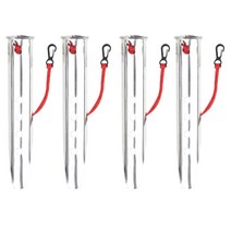 4 PCS U 자형 눈 손톱 알루미늄 합금 손톱 못 대구 해변 모래 지상 스테이크 캠핑 텐트 액세서리, 은