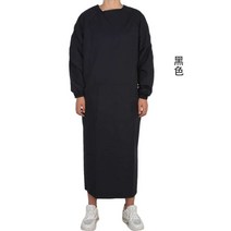 긴팔 타프 앞치마 식품 공장 방수 전신 가운 작업복 성인 남녀 위생복 방수복 유니폼, 단일사이즈, 블랙(포켓)