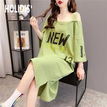 HOLIDIS 여성 빅사이즈 오프숄더 원피스