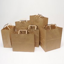 한큐 친환경 크라프트 도시락 종이가방 쇼핑백 100장, 중 260*90*360