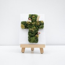 LED 스칸디아십자가액자set 25cm 이젤포함 장식, 그린, 그린