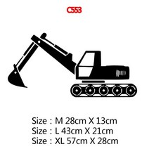 감성카페데코스티커 현관문레터링스티커 글자컷팅시트지스티커 글자스티커 알파벳컷팅스티커시트지 알파벳스티커시트지 사랑스러운 중장비 굴삭기 벽 데칼 아트 비닐 스티커 방 거실 홈 벽, 스타일4, 사이즈 xl