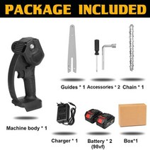 미니전기톱 목공 테이블톱 합판재단기 3000w 98vf 6 인치 미니 전기 톱 전기 톱 정원 나무 로깅 톱 목공 도구 나무 절단기 makiita 18v 배터리, 검은색 98vf 2 배터리, 유럽 ​​연합