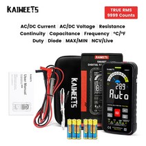 KAIWEETS KM601 9999 카운트 디지털 Multimeter1000V 10A 테스터 미터 옴 Hz 커패시턴스 REL True RMS AC DC DMM Multitester, [01] KM601Black