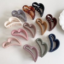 아이유 하트 집게핀 무광 팔레트 업스타일 올림 긴 단발 머리 헤어핀 21color, 17-그라:블루