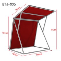 가판대 판매대 이동식 플리마켓 접이식 좌판대 야외시장 쇼핑몰 야시장 선반 음식 축제 스낵 테이블 및 비계, 없음, 11. 빨간색 브래킷과 흰색 방수포