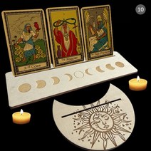 타로책 스프레드천 동양 카드 종류 예쁜 초보 세트 le tarot 신제품 피스 나무 트리플 문 스탠드 타로 캔들 디스플레이 홀더 제단 용품 여성 남성용 선물, CHINA, 10