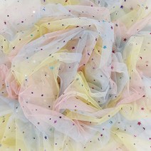 원단샘플 원단스와치 패브릭천 2세트 레인보우 오간자 티슈 튤 패브릭 반짝이 바느질 어린이 드레스 스타, 04 Star-light pink