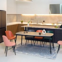 바보사랑 바올 멜린 타원형 1800세라믹 6인용 식탁세트 의자6.티에스퍼니처(무료배송), 화이트／플레인화이트／멜린(화이트)그린6