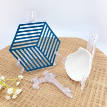 접시받침대 투명 플라스틱 액자 받침거치대 스탠드 소 중 대, 바다~중~바다
