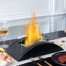 (국내배송) 에탄올 난로 JHY design 직사각 라운드 테이블형 가정용 불멍 바이오 알콜 유리 벽난로 불꽃 멍때리기 감성 캠핑 손담비 경수진, 직사각 라운드 테이블형 난로 + 에탄올연료 1L
