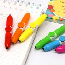 [10개] 학용품 선물 회전 돌리는 LED 불빛 볼펜 피젯 펜 PEN 특이한 판촉 스피너 중성펜, 색상랜덤