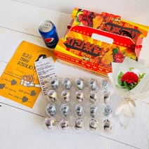 러블리팜 용돈박스 치킨왔닭 반반치킨 20구 + 한송이 카네이션 세트, 에그머니_20구
