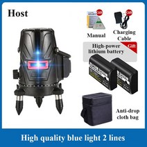 레이저레벨기 레이저수평자 광파기 바닥 경사계 레이저 프리즘 레벨용 자동 셀프 레벨링 빔, 협력사, 2줄 블루 1034, 1개