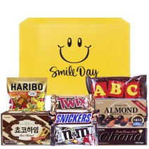 [간식팩토리]과자선물세트 발렌타인초콜릿 발렌타인과자 초코렛 발렌타인데이 노랑 스마일 초콜릿 간식 8종 선물세트, 스마일 8종 세트