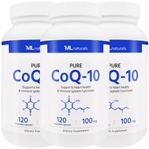 [미국번개배송] 착한명품 마이라이프 내추럴스 퓨어 코큐텐 100mg 120 야채캡슐 3병, 120정, 3개