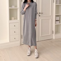 여자 데일리 무심하게 꾸안꾸 기본 무지 롱원피스