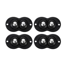 자전거 휠셋 4PcsSet Self Adhesive Mute Ball Universal Wheel Stainless Steel Beads Pulley Storage Box Beds, [04] Blk 2 Beads