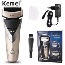 KEMEI Triple Blade Washable 충전식 전기 면도기 Reci프로cating 수염 Men KM-8102, 01 With box_04 Au 플매트 카펫 러그