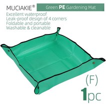 garden planting mat pvc pe repotting mat square 방수 접이식 이식 tarp flower potting pad 실내 흙 제거, 그린페, 100x100cm
