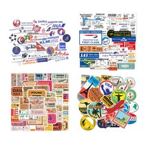 항공사로고 스티커 보딩패스 레트로탑승패스 여행 캐리어 노트북 꾸미기 항공운항학과 선물, 4번 레트로탑승패스 10피스