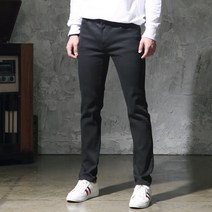 지기젠 남성용 올블랙 슬림일자 면바지