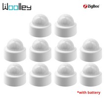 스마트스위치 누워서불끄기 자동조절 Woolley-Zigbee 인체 모션 센서 움직임 감지 무선 PIR 알람 알림 스마트 홈 보안 제어, [06] 10PCS Motion Sensor