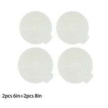 재사용 가능한 라운드 무스 케이크 보드 4 개 4/6/8/10 인치 플라스틱 케이크 스 컵케익 디저트 트레이 홈 웨딩 생일 파티용, 2pcs6in2pcs8in