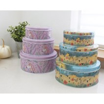 철제 다용도 틴 케이스 소품 보관함 3p set 2color 북유럽 활용, 블루