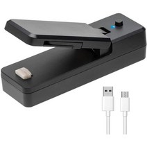비닐 실링기 접착기 밀봉기 USB 충전 미니 씰링 기계 가정용 스낵 플라스틱 포장 가방 열 씰링 기계 소형 씰링 기계, 검은색