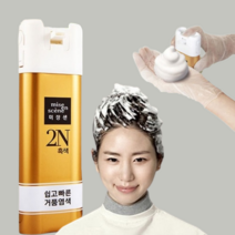 샴푸염색약 새치염색약 셀프염색 샴푸형 흰머리 뿌리 부분 새치 셀프 머리감는 염색약, 갈색