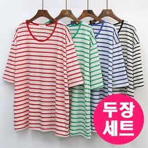 [강물처럼] 두장세트 G568 IL 빅사이즈 여성 단가라 반팔 티 여름 셔츠 (856380
