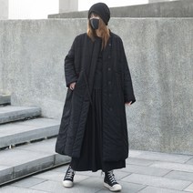 빈티지 롱타입 니트 여성 다크블랙띠 쿨삭 모델핏 오버니 르꼬끄롱패딩
