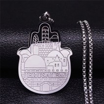 이스라엘 웨스트 궁전 스테인레스 스틸 목걸이 남성 이슬람 하사 실버 컬러 체인 쥬얼리 cadenas mujer N4241S05, [01] 50cm BOX SR