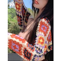 현아 보헤미안 2023 유럽 니트 봄 여름 캐이프 가디건 스타일