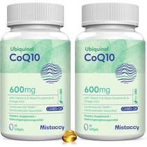 CoQ10 600mg 소프트젤 | 고흡수 CoQ10 유비퀴놀 보충제 | 비타민 E 및 오메가 3 6 9로 강화된 환원형 | 심장 건강을 위한 강력한 항산화제 | 120 소프트젤, 120 Count (Pack of 1)