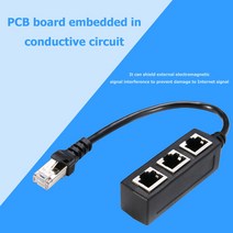 1 Male to 3 Female 이더넷 케이블 분배기 포트 커넥터 RJ45 LAN 네트워크 플매트 카펫 러그 사무실 관리 컴퓨터 용품