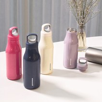 이뿌니 이지캐리 이중진공 핸들 텀블러 보온 보냉 보온병 450ml, 퍼플
