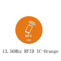 rfid복사기 태그 M1 Mifare 액세스 제어 카드 스티커 125Khz TK4100 / 13.56Mhz 스마트 안티 마그네틱 RFID 키 토큰 Pastable 10 피스, [03] 13.56Mhz orange