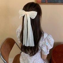 여성 웨딩 헤어 악세서리 white oversize bow hairpin net new
