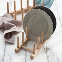 아카시아 원목 접시꽂이 (3size) 그릇정리대 거치대, 홈 접시꽂이 중 (5칸)