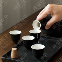 도쿠리 정종데우기 사케잔 일본술 세트 독구리 일본주 병 209134, 화이트 컵4개+술병+워머+스토브
