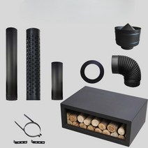 벽난로파이프 굴뚝 연통세트 스테인리스, 굴뚝 패키지 3