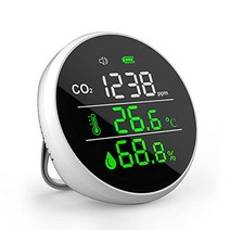 CO2 측정기 이산화탄소 농도 측정기 NDIR 방식 CO2 센서 이산화탄소 농도계 CO2 테스터 CO2 모니터 경보 알람 기능 온도습도 표시 고정밀도 대용량 내장 400-5000PPM 측정 범위