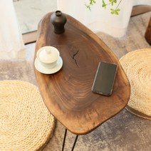 원목 티 테이블 우드슬랩 수제 좌탁 거실 통나무 좌식 다도 전통차, 05.원목테이블