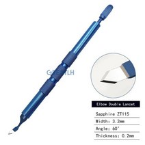 속눈썹테이프 팔꿈치 스트레이트 더블 란셋 블레이드 투명 각막칼, ZT115 3.2mm 60degree