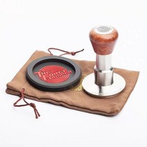 커피 디스트리뷰터 금속나무 손잡이가 있는 포스 탬퍼 플랫 베이스 58.5mm 핸드 해머, 나무 삼각형