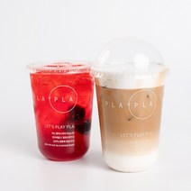 [18/12oz- SALE!!]자연 생분해 식물성 친환경 일회용 아이스 테이크아웃 플라스틱 투명 컵, 50ea