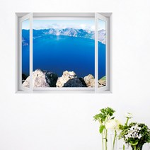 꾸밈데코_창문모양시트지_백두산천지(중형)(iw524)_포인트시트지창문모양시트지벽장식시트그림창문액자, G타입모던블랙